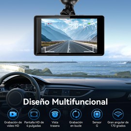 AWCBBT Dashcam Cámara para Auto Coche 2K+1080P 4.0 Pulgadas Pantalla,con 3 Cámaras(Frontal,Interior y Trasera) Retrovisor con Camara Automovil Española,Grabación en Bucle,Inductancia Gravitatoria