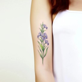 TattooIcon SmalI I ris Tattoo (Set of 2) - Iris Flower Temporary Tattoo / Purple Flower