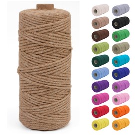 JeogYong 3mm Jute Twine String 328 Feet Natural Thick Garden Twine for Crafts, Outdoor, Gardening, Gift Wrapping, Plants, Packing Materials (Brown)