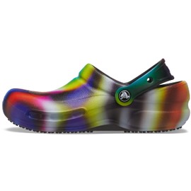 Crocs Work Bistro Graphic Clog Neon Multi/Black Solarized Tie-Dye Men's 8, Women's 10 Medium