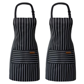 ATROPOS 2 Pieces Aprons for Women with Pockets, Aprons for Men, Womens Kitchen Apron, Cooking Apron Adjustable Bib Chef Apron(Unisex)