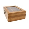 WOODEN BAMBOO RETRO BOX TEA BAG CHEST CADDY TRANSPARENT LID