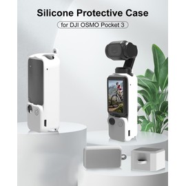 PULUZ 3-in-1 Silicone Camera Case Set for DJI OSMO Pocket 3，Slim Durable Lightweight Rubber Soft Silicone Camera Protective Cover Accessories(White)