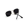 QVKUUT Retro Polygon Sunglasses for Men and Women, Silver/black