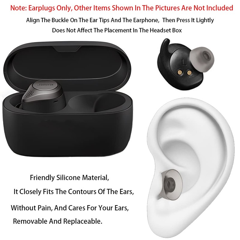 DMZHY Earbud Tips Compatible With Jabra 75t/ 65t/ Active/7 Pro/Elite