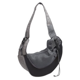 Pet Dog Sling Carrier, Breathable Mesh Hand Free Adjustable Travel Safe Puppy Sling Bag Carrier Dog Satchel Carrier for Dogs Cats Rabbit Small Animals (Black, Adjustable Buckle for Under 5 lbs)