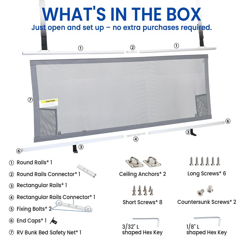 Gloppers 59" x 22" Aluminium Frame RV Bunk Bed Safety