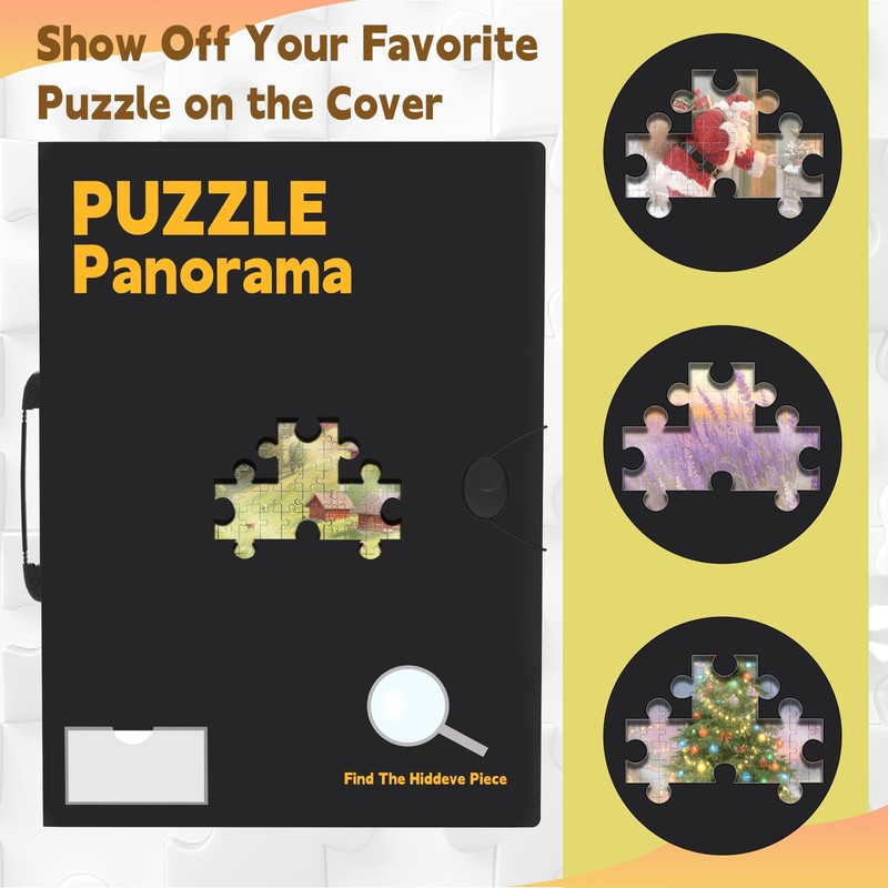 Puzzle Storage with Central Mesh Window，Puzzle Binder with Puzzles Stickers
