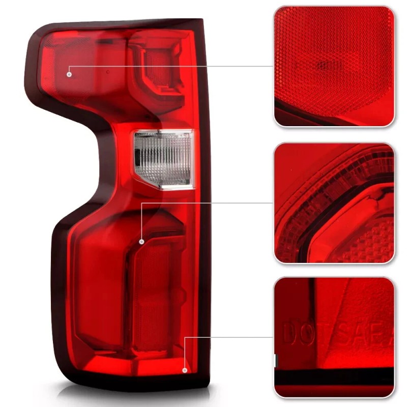 US_Auto_3 Fit 2019-2023 Chevy Silverado 1500 LED Tail Light w/Wiring
