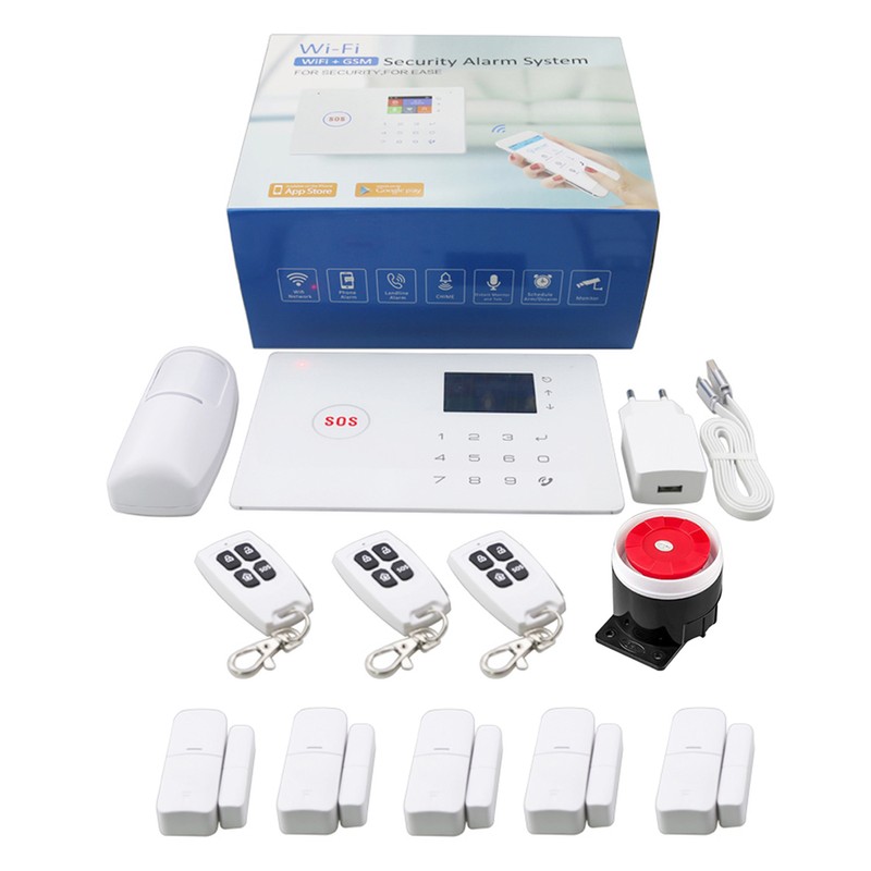 Security Alarm System Kit Auto Dial GSM+WiFi Home Security Wireless
