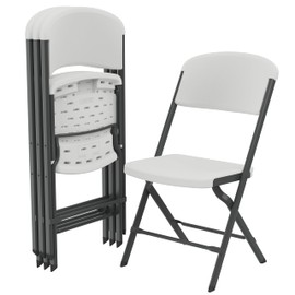 Lifetime Folding Chairs, Heavy Duty Foldable Chair Contoured for Comfort, 4-Pack