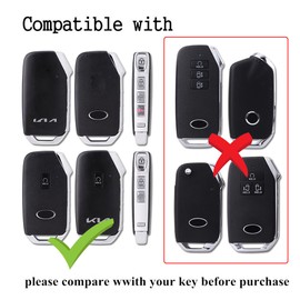 car Key fob Cover Compatible with 2019 2021 KIA Telluride k5 ceed Forte NIRO seltos Sorento Soul sportage Accessories Keychains (Blue)