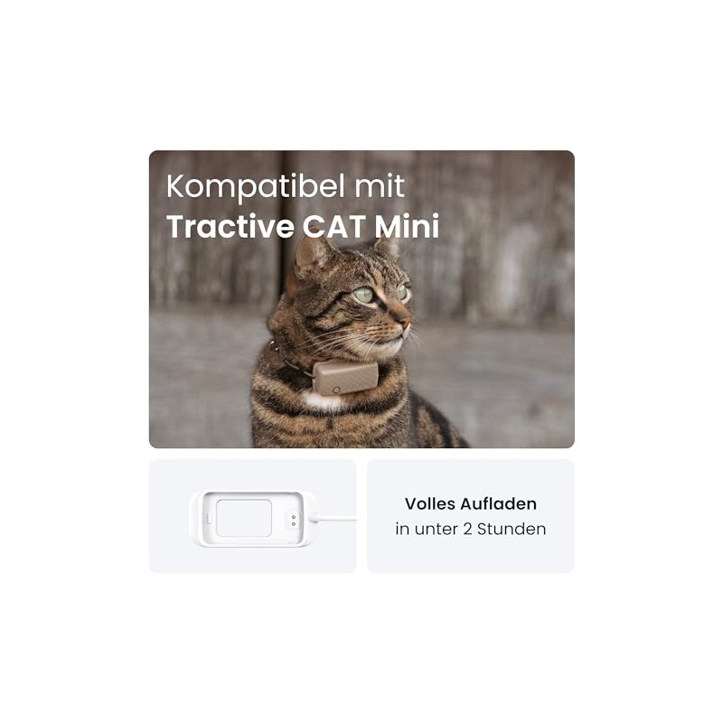 Tractive Cat Mini GPS Tracker Charger for Cat (White)