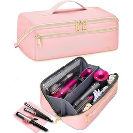 Mancro Hot Hair Tools Travel Bag with Separate Heat Resistant Mat, Large Capacity Wide-open Pouch, Hair Accessories Organizer for Flat Irons, Straighteners, Curling Iron,Travel Essentials for Women