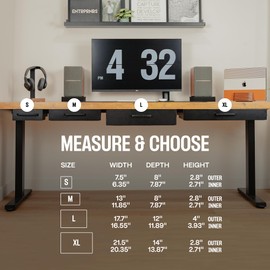 Under Desk Drawer For Desk, Standing Desk Drawer Attachment Under Desk Drawer Slide Out, Carbon Steel Office Drawers Under Desk Pull Out Undermount Drawer, Sliding Underdesk Drawer - 21.5*14*2.8 in