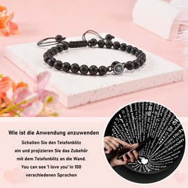 CheersLife Partner Bracelets Valentine's Day Gifts for Him and Her Partner Gift Couple Bracelets Friendship Bracelet Gifts Husband Wedding Anniversary Gift 2 Pieces, Stone Stainless Steel, Bead