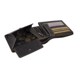 LEAS Scheintasche Geldbörse natur im Querformat Echt-Leder, braun Vintage-Collection