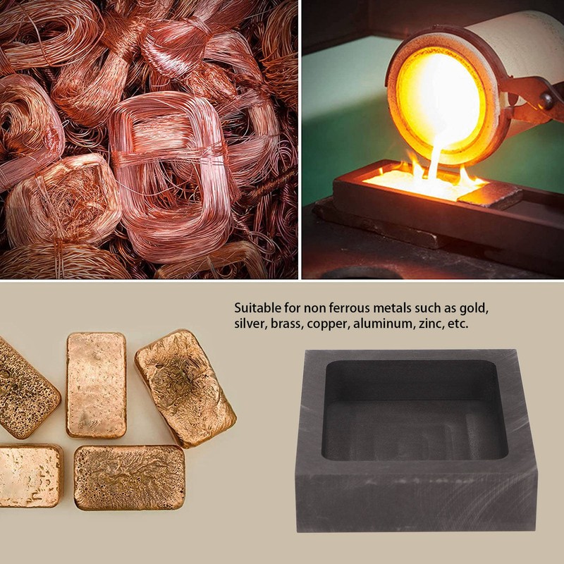 Graphite Ingot Mold Melting Gold Silver Brass Graphite Casting Mold