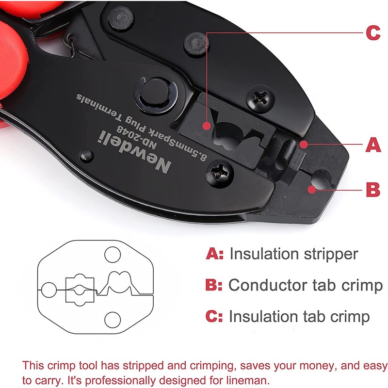 Ratchet Spark Plug Wire Crimper Set, Newdeli 25Pcs Spark Plug