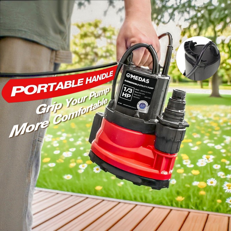 MEDAS Automatic Submersible Sump Pump 1/3HP 2450GPH, Auto On/Off with
