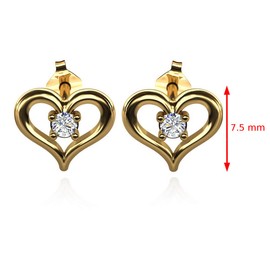 Women's Stud Earrings 333 Gold Round Eco Packaging Beautiful Gifts for Women, Yellow Gold