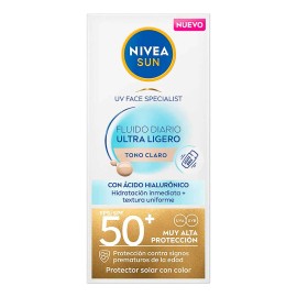 Protector Solar Facial Nivea Sun Fluido Diario Tono Claro Antioxidantes Fps50 40ml