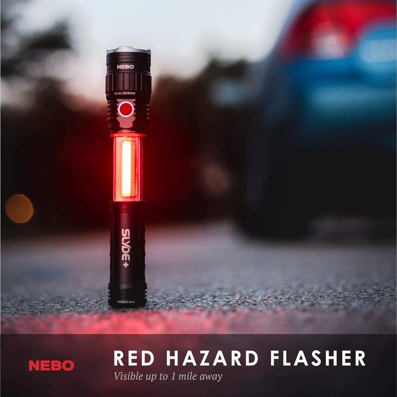 NEBO SLYDE+ 300 Lumen LED Flashlight & Red COB Work