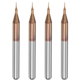 sourcing map End Mill CNC Router Bits, 1/8" 3.175mm Shank 0.3mm x 1.5mm Titanium Coated Tungsten Carbide Engraving Milling Cutter for PCB Plastic Fiber Wood 4pcs