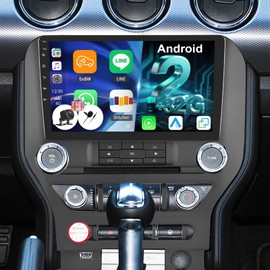 [2+32G] Android Car Stereo for Ford Mustang 2015-2020 with Wireless Carplay&Android Auto,9 Inch Car Radio with Mirror Link Bluetooth FM/RDS WiFi GPS SWC+AHD Backup Camera