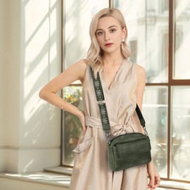 Gladdon Bags for women, small handbag women, shoulder bag women, crossbody bag women, PU leather handbag with removable shoulder strap, wide strap, gifts for women, olive-green