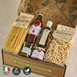 Bellina Italian Food Gift Basket, La Cucina Italiana - A Vegan-Friendly, All-Natural Pasta Gift Basket, Gourmet Present for Foodies, Anniversary, Holiday or Celebration