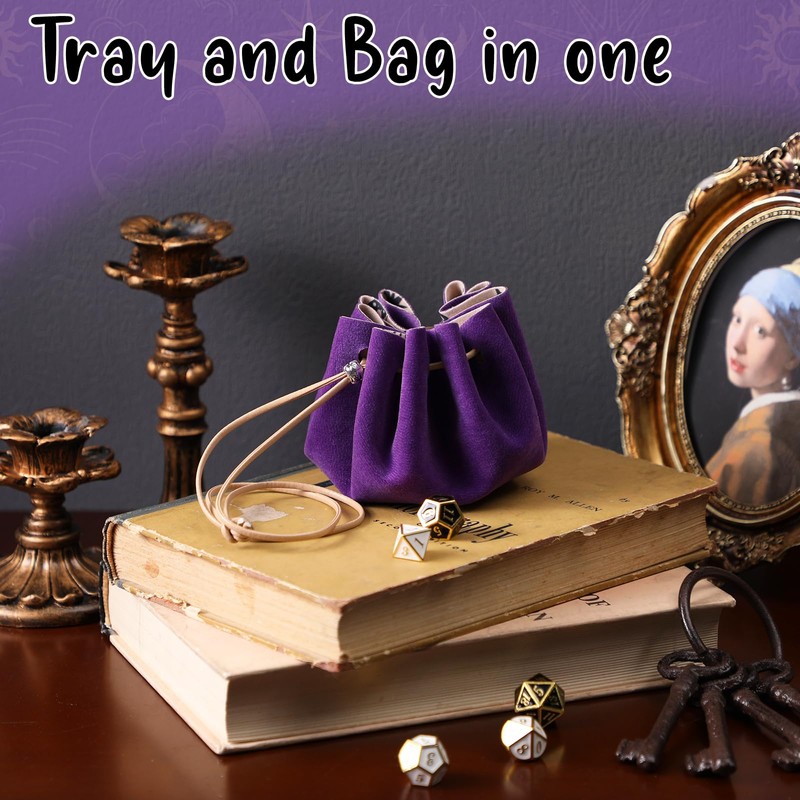 Rolling Purple Drawstring Bag with Purple Drawstring Bag DND Felt