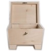Small Wooden Storage Treasure Chest with Key Lock & Curved