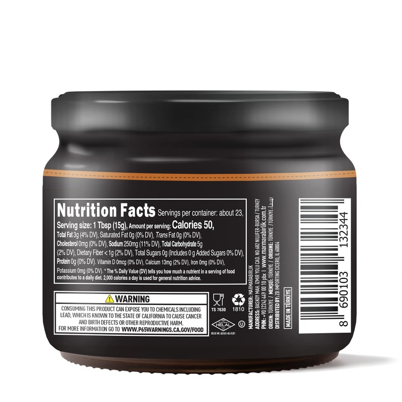 Marmarabirlik, Black Olives Spread Spicy, Turkish Olive Paste & Tapenade,