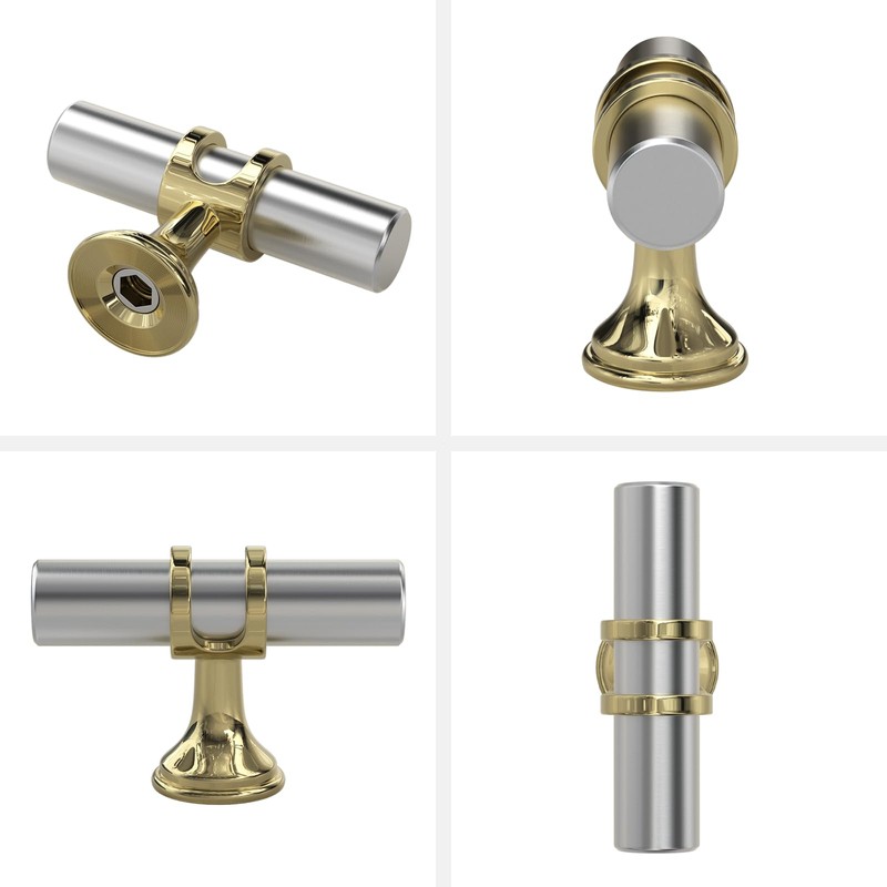 Haliwu 20 Pack Brushed Nickel Cabinet Knobs, Gold Cabinet Knobs