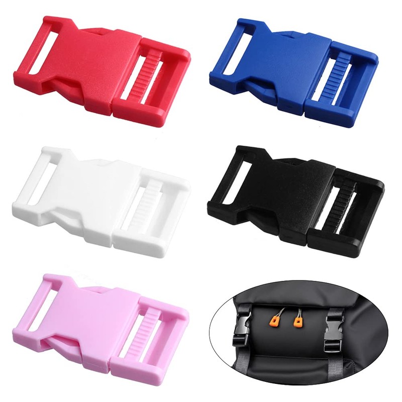 Trsnzul Buckle 20 Pieces Plastic Buckle 10 Colours Side Release