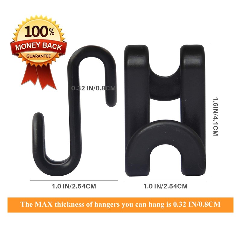 Frezon Clothes Hanger Connector Hooks, Outfit Hangers, Hanger Extender Clips,