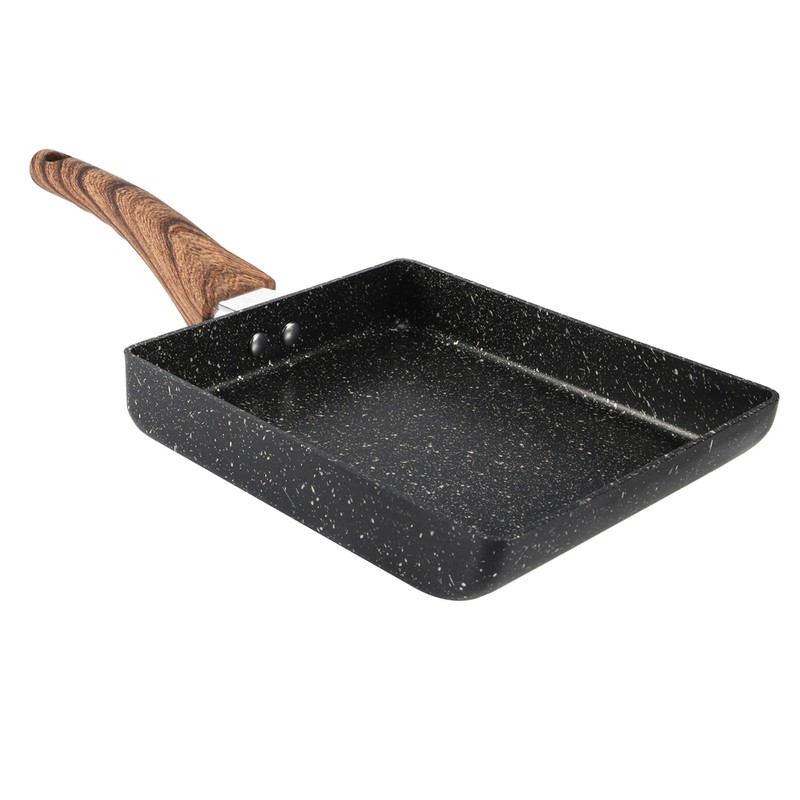 Tamagoyaki Rectangular NonStick Saucepan Black Practical Frying Pan Kitchen Supplies