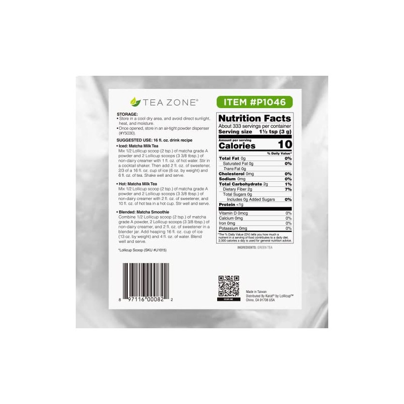Tea Zone - Té verde matcha de 2.2 libras (grado
