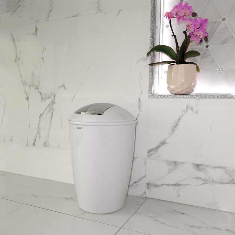 Spirella Malibu Waste Basket HIPS Shiny White 30 cm x