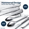 KINGSTONE Hammered Silverware Set, Flatware Set, 18/10 Stainless Steel Premium