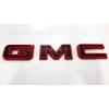 Auto Front & Rear GMC Gloss Red Black OVERLAY Emblem