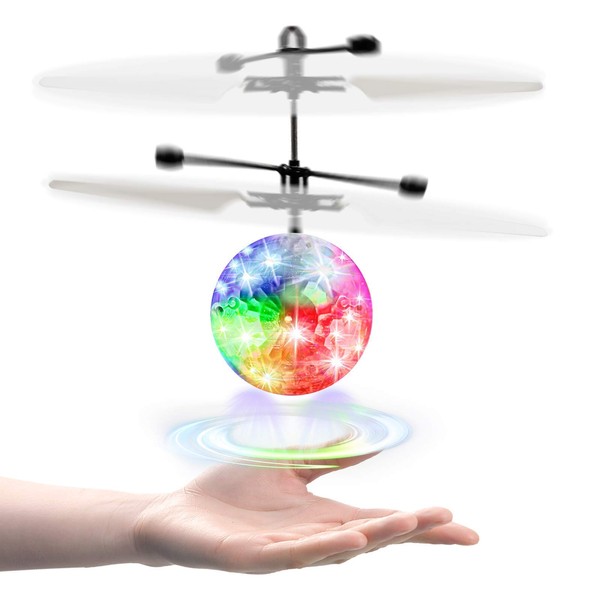 kizplays Flying Ball, LED Luminous Helicopter, Safe Palm Drone Infrared