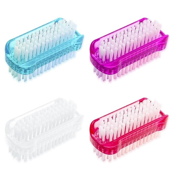 Set mit 4 doppelseitigen Nagelbürsten, Nagelbürste für die Hände, Nagelbürste