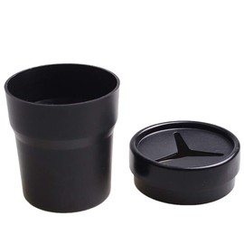 Car Trash Can with Lid, FIOTOK Mini Auto Garbage Can Leakproof Vehicle Trash Bin Fits Cup Holder in Console or Door for Automotive Car, Home, Office, Kitchen, Dinning Room 2 Packs Black