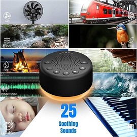 Sound Machine Easysleep White Noise Machine with 25 Soothing Sounds and Night Lights with Memory Function 32 Levels of Volume and 5 Sleep Timer Powere