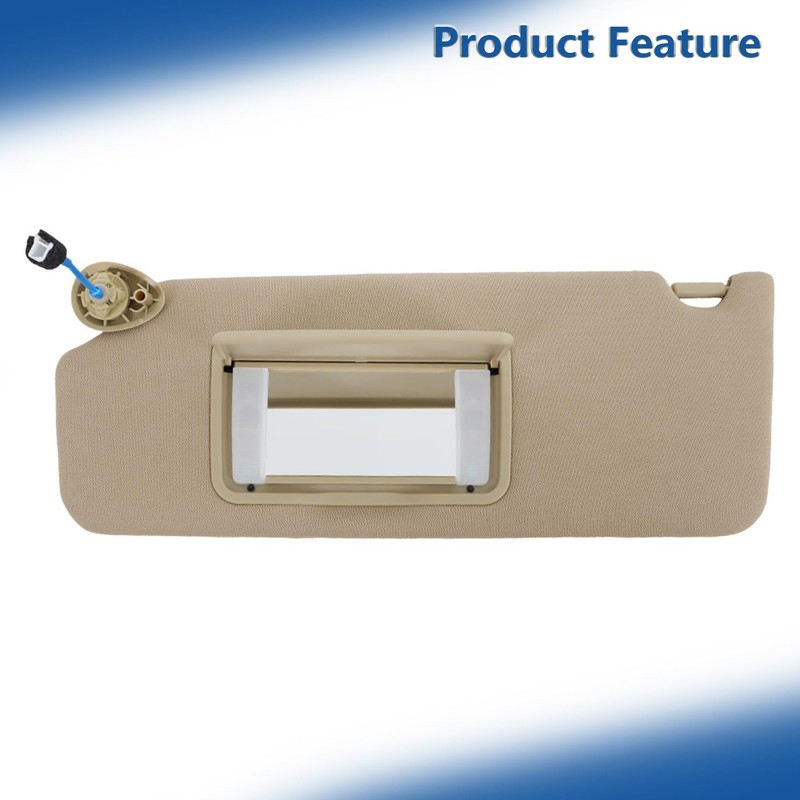 Silscvtt Beige Sun Visor Driver Side with Mirror and Light