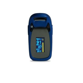 AEON - Oxímetro de Pulso con Pantalla Oled para Adulto con Alarma Auditiva (Azul)