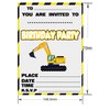 AK Giftshop Digger Construction Party Invites & Coloured Envelopes Birthday