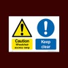 Caution Wheelchair access ramp Keep clear Plastic Sign with double